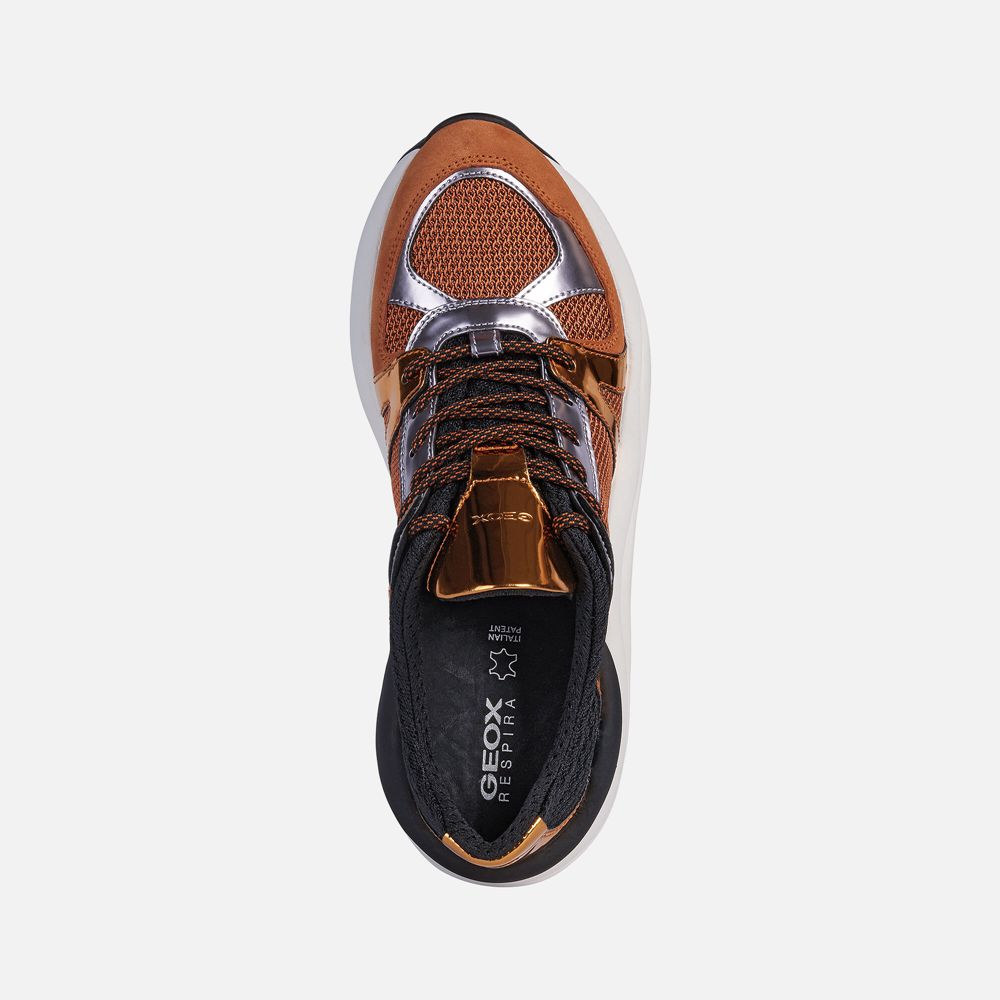 Tenis Geox Senhora Laranja/Pretas - Topazio - NTPHY3298